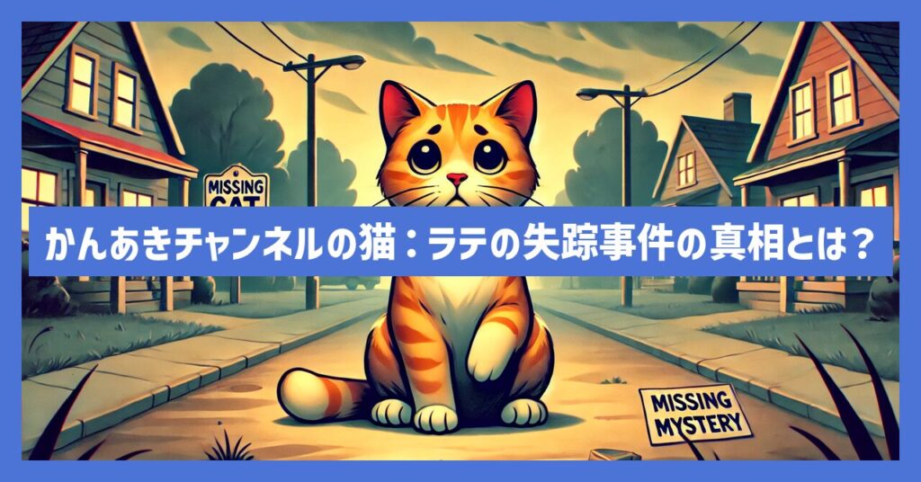 かんあきチャンネルの猫：ラテの失踪事件の真相とは？種類なども調査！